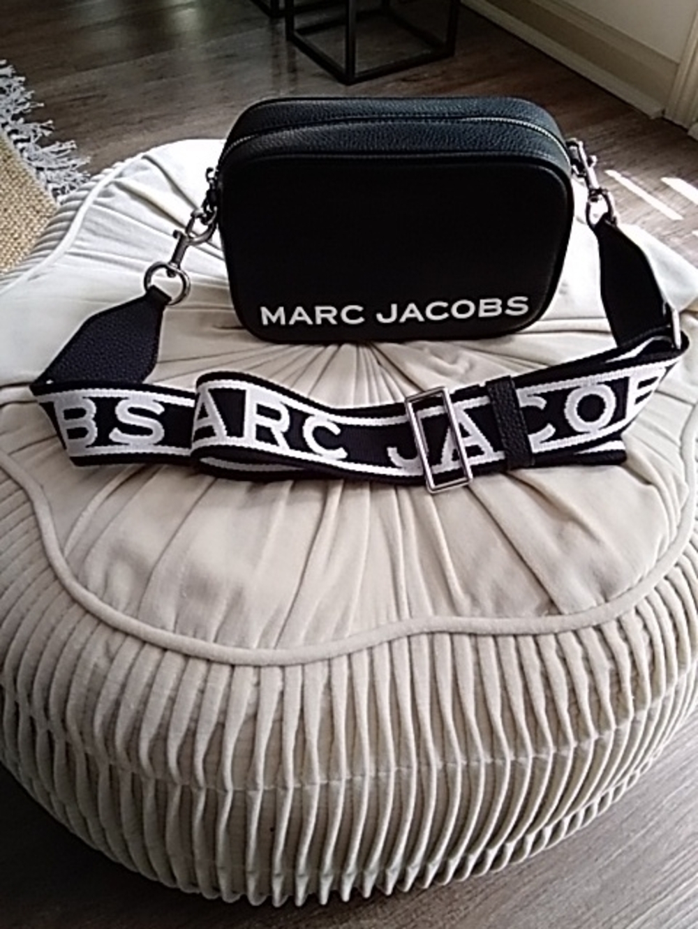 Marc Jacobs Black Logo Camera Crossbody with Branded Strap